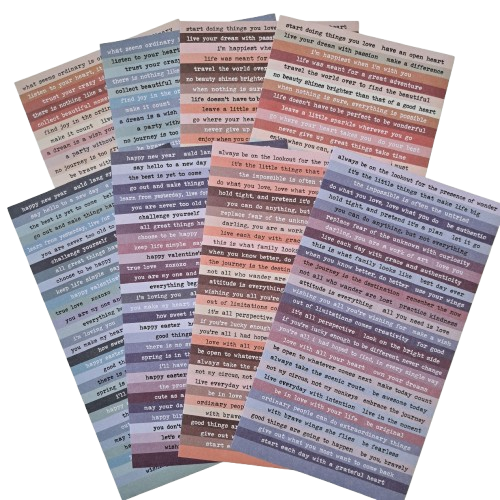 Tekst stickers color 8 vellen