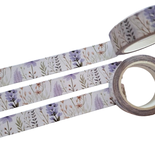 Washi tape Paarse bloemen