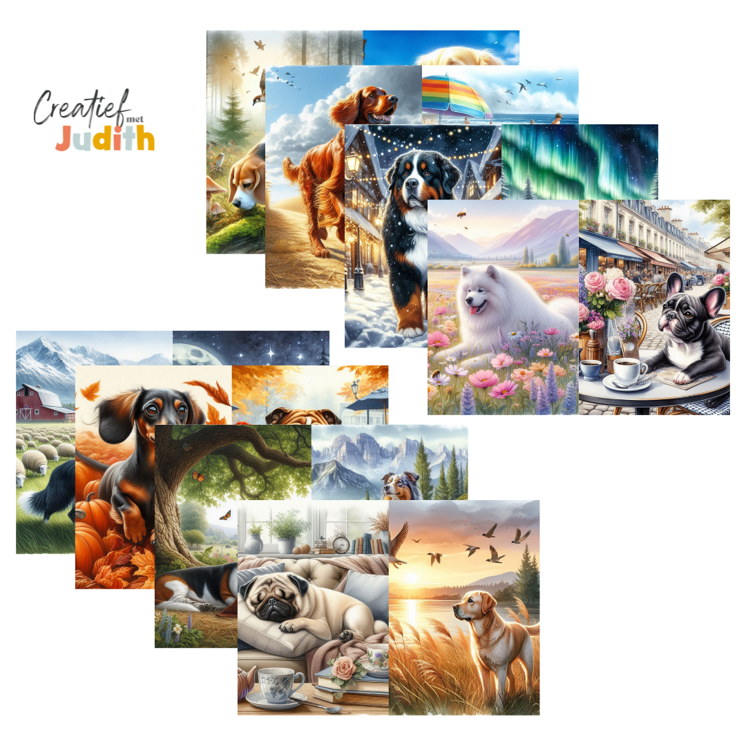 15 vellen Honden papier