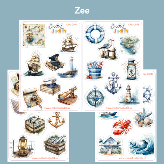 Zee stickervellen