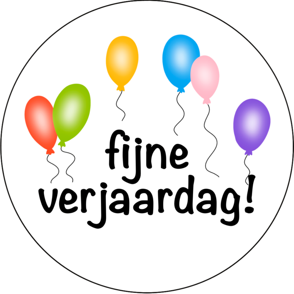 Fijne verjaardag sluitstickers 10st