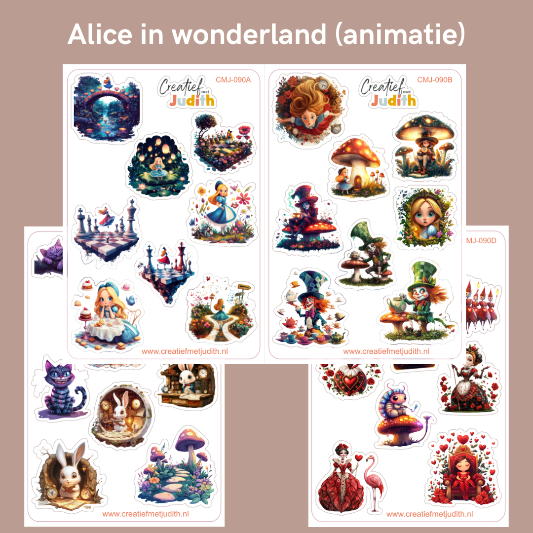 Alice in wonderland (animatie) stickervellen