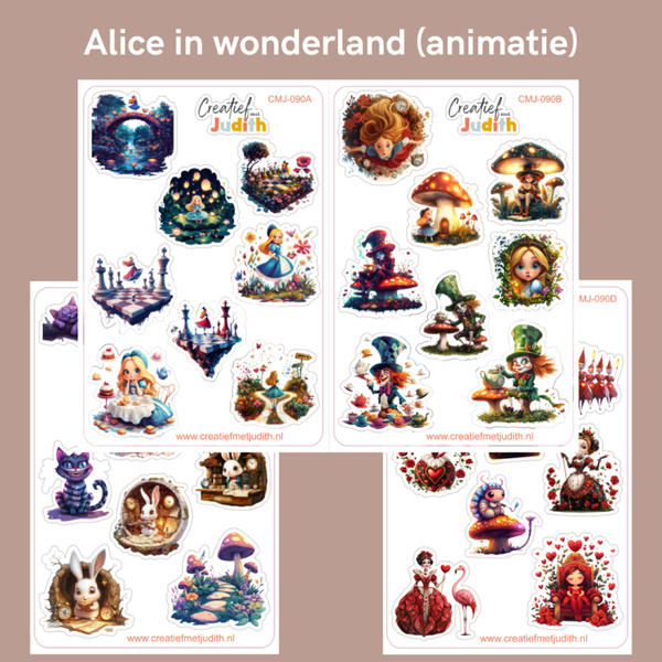 Alice in wonderland (animatie) stickervellen