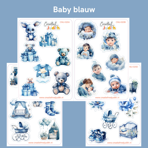 Baby blauw stickervellen
