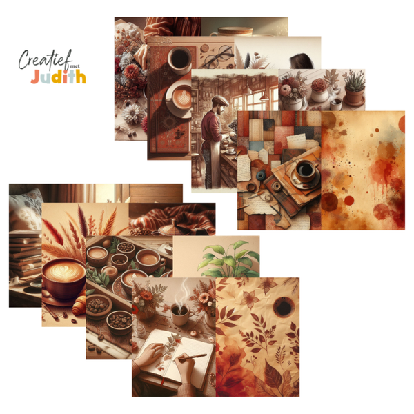 15 vellen Boho coffee papier