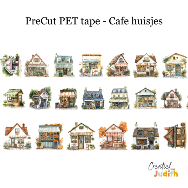 PreCut - Pet Tape Cafe huisjes
