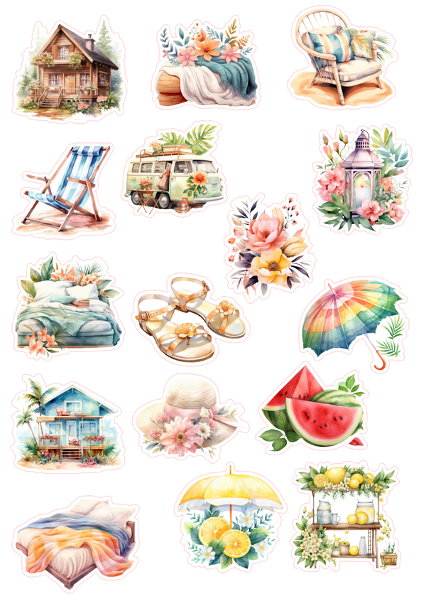 16st Cozy summer stickers