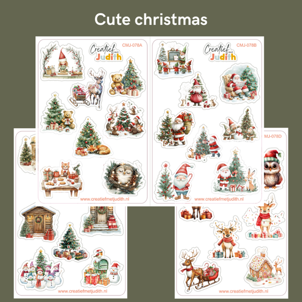 Cute christmas stickervellen