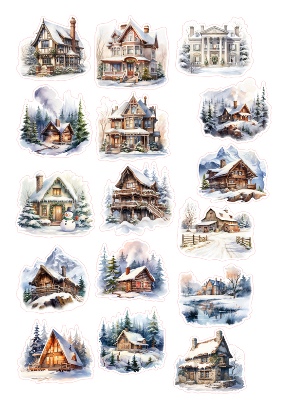 16st Winter cabin stickers