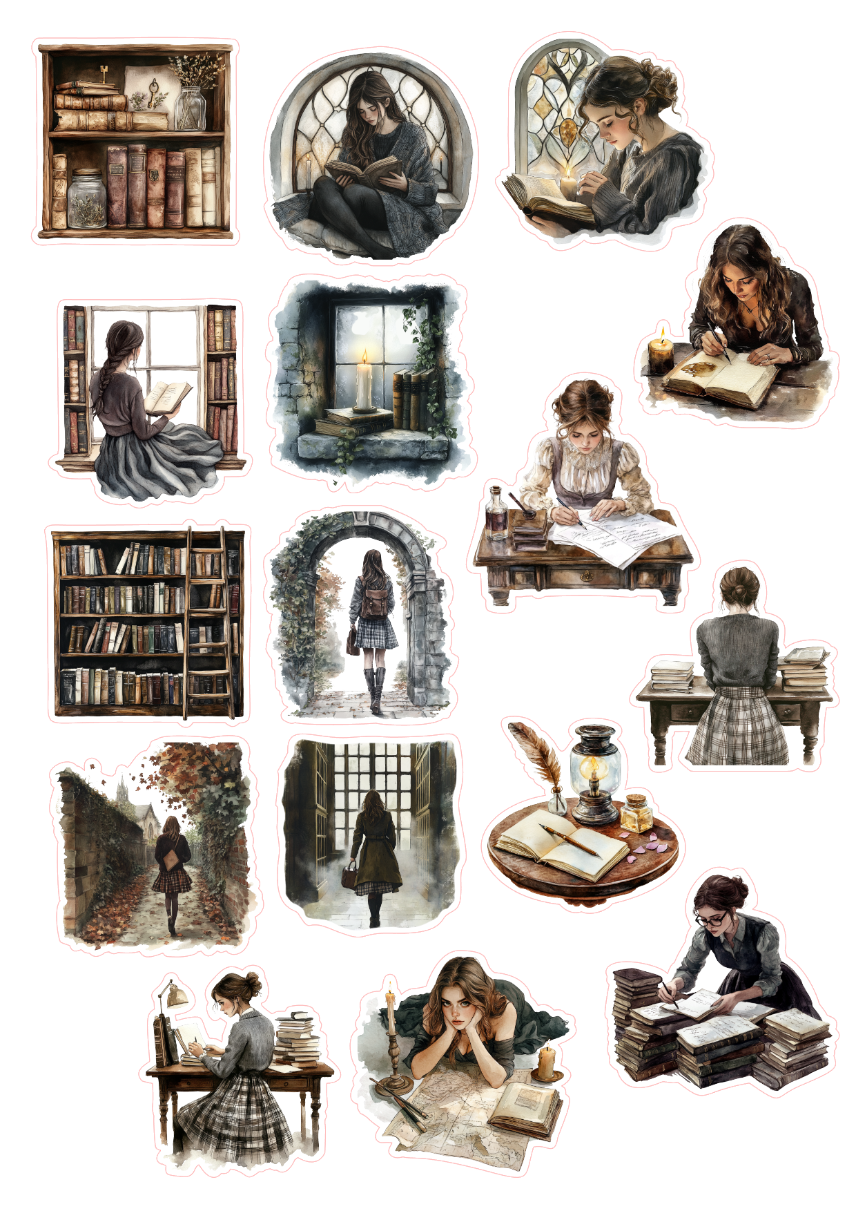 16st Dark academia stickers