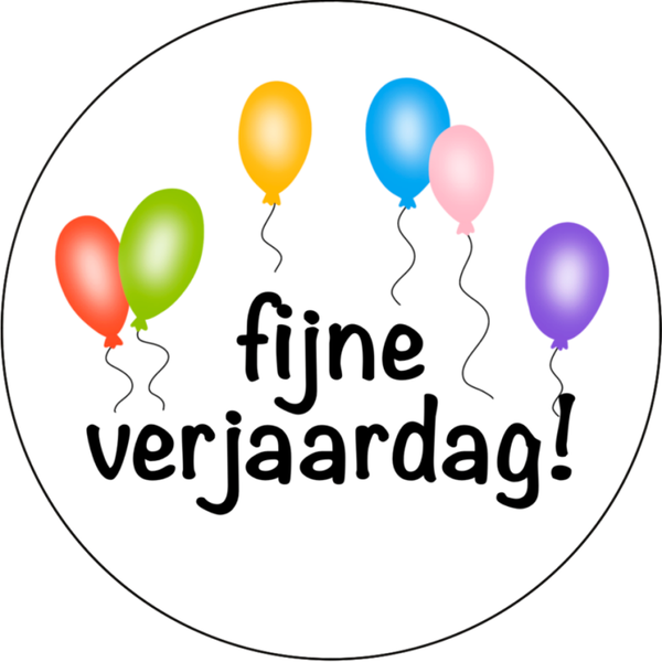 Fijne verjaardag sluitstickers 10st