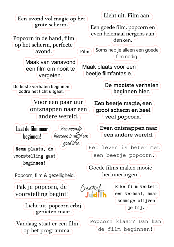 Film Quote stickervel