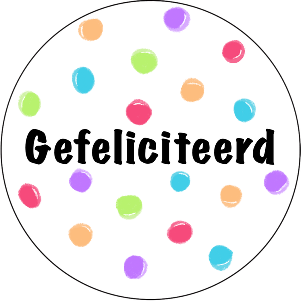 Gefeliciteerd sluitstickers 10st