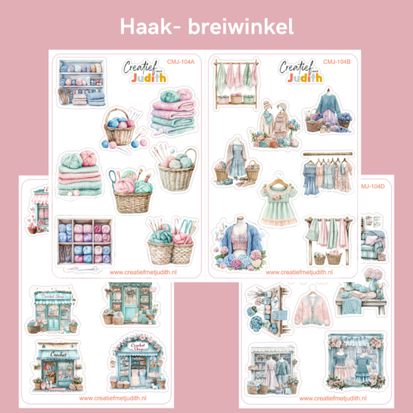 Haak- en breiwinkel stickervellen