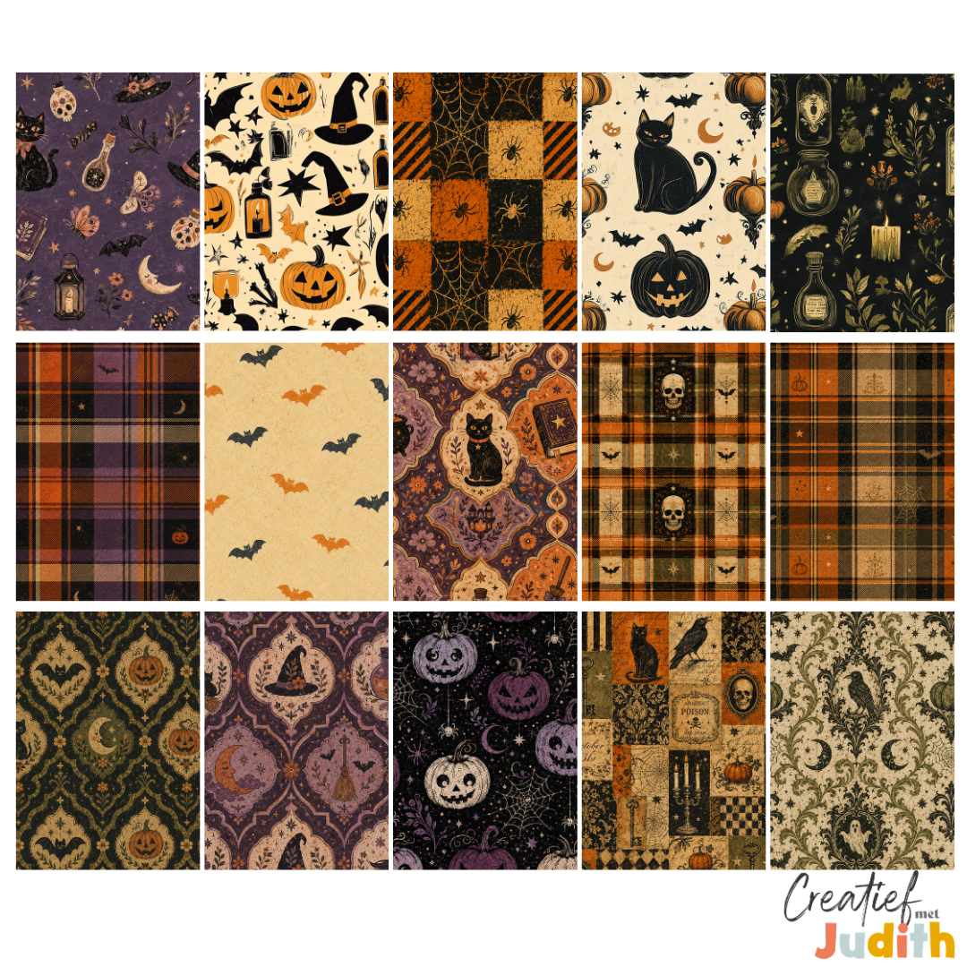 15 vellen A5 Halloween patroon papier