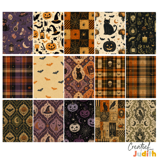 15 vellen A5 Halloween patroon papier