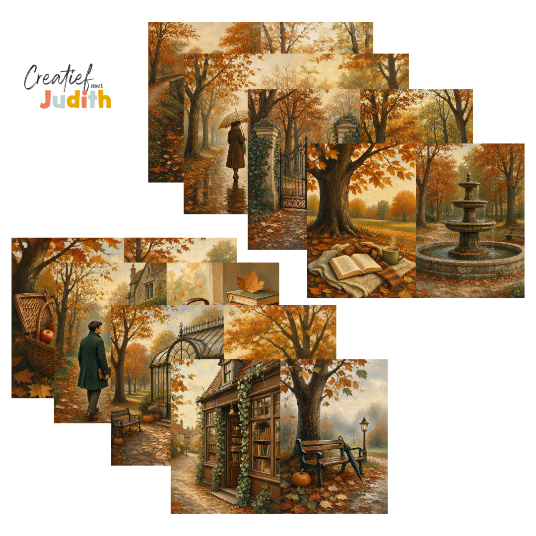 15 vellen Herfst park papier A4/A5
