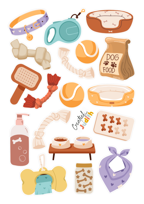 Honden accesoires stickervel
