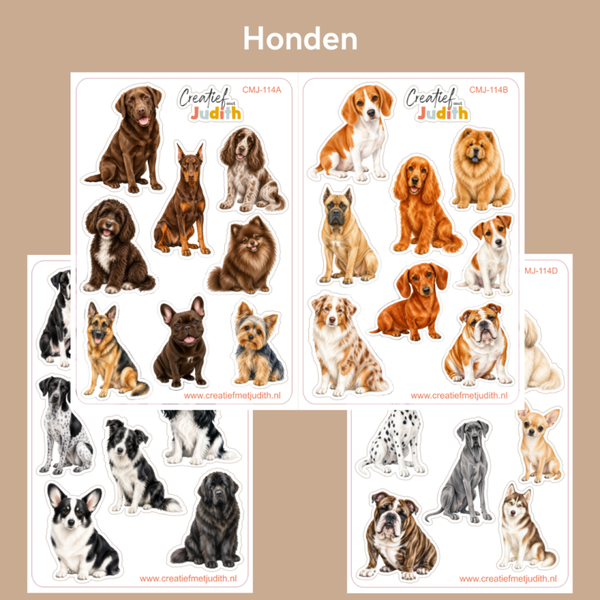 Honden stickervellen