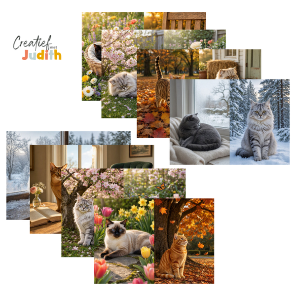 15 vellen katten papier A4/A5