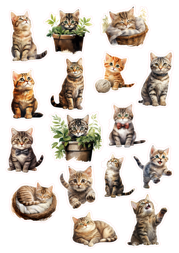 16st Katten stickers