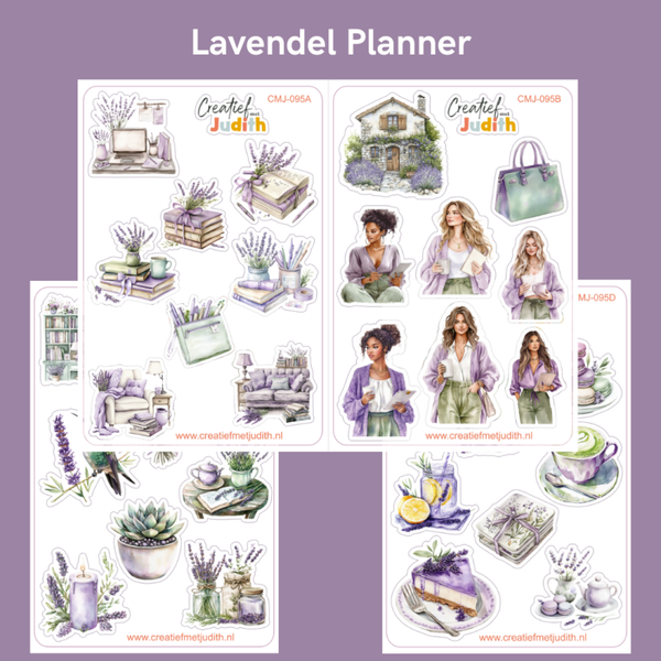 Lavendel planner stickervellen
