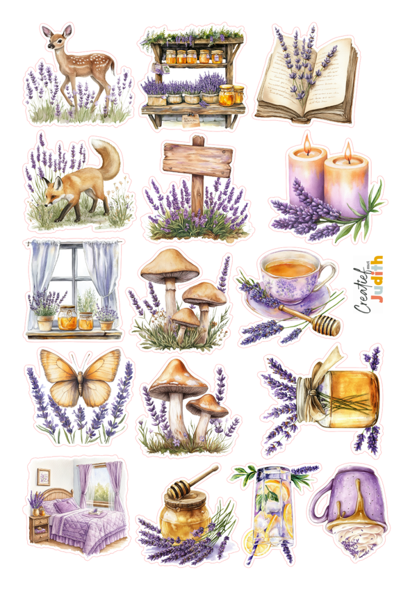 16st Lavendel honey stickers