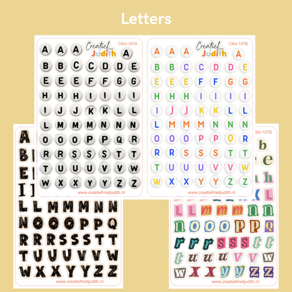 Letters stickervellen