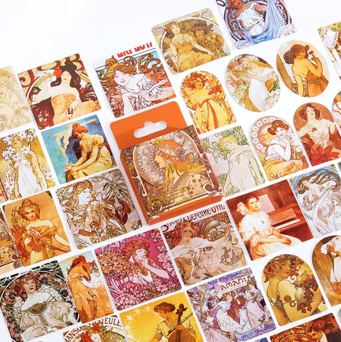 45 Mucha stickers