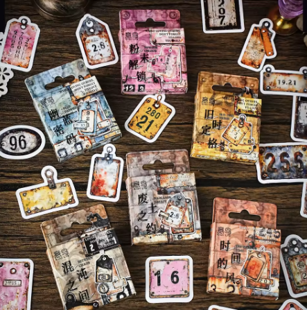 45 Old metal code stickers