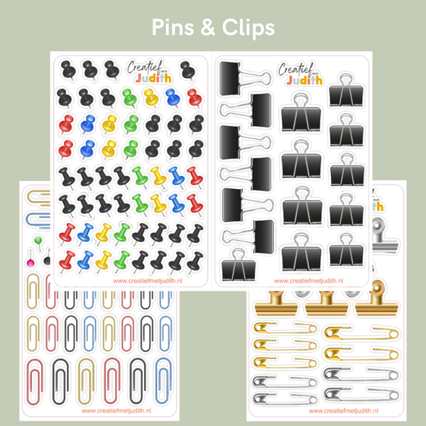 Pins & Clips stickervellen