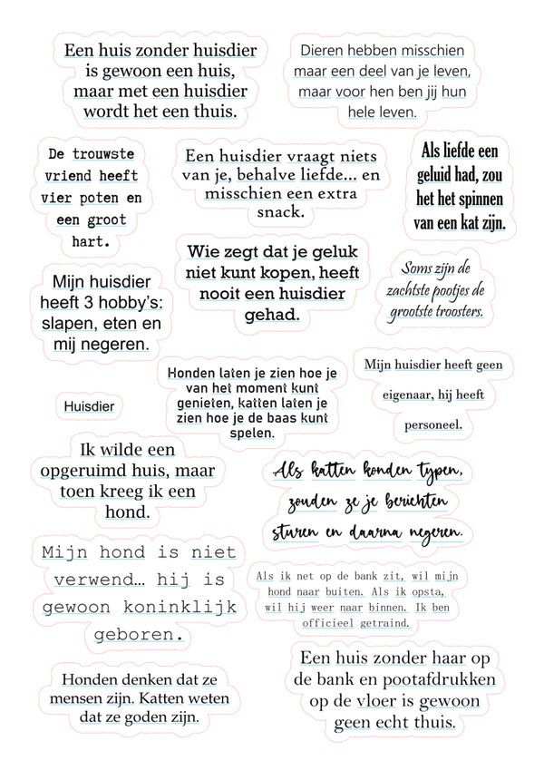 16st Quote huisdieren stickers