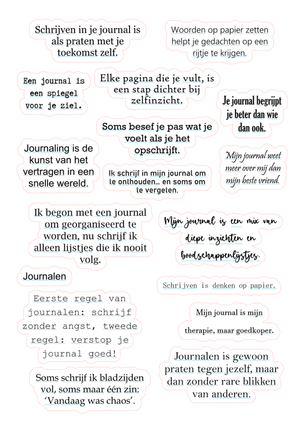 16st Quote journalen stickers