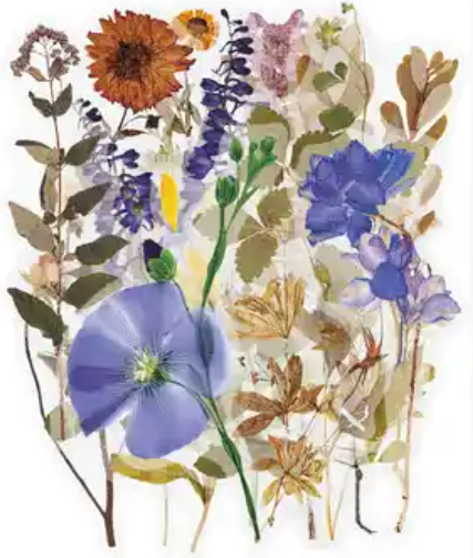 Transparante stickers bloemen 40st