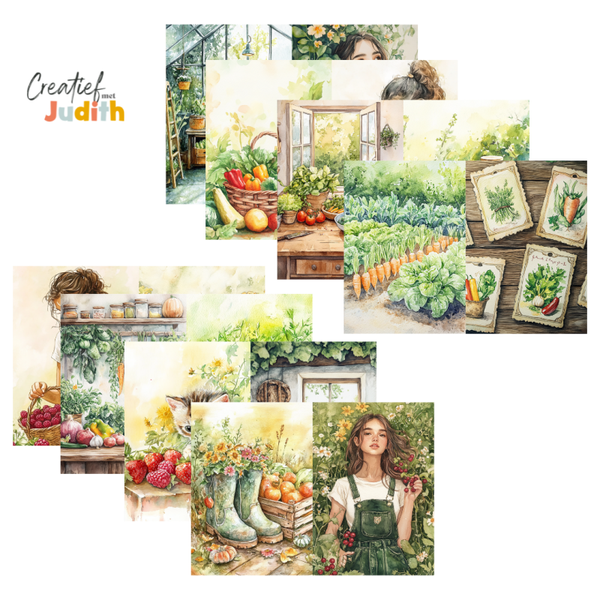 15 vellen Summer garden papier A4/A5
