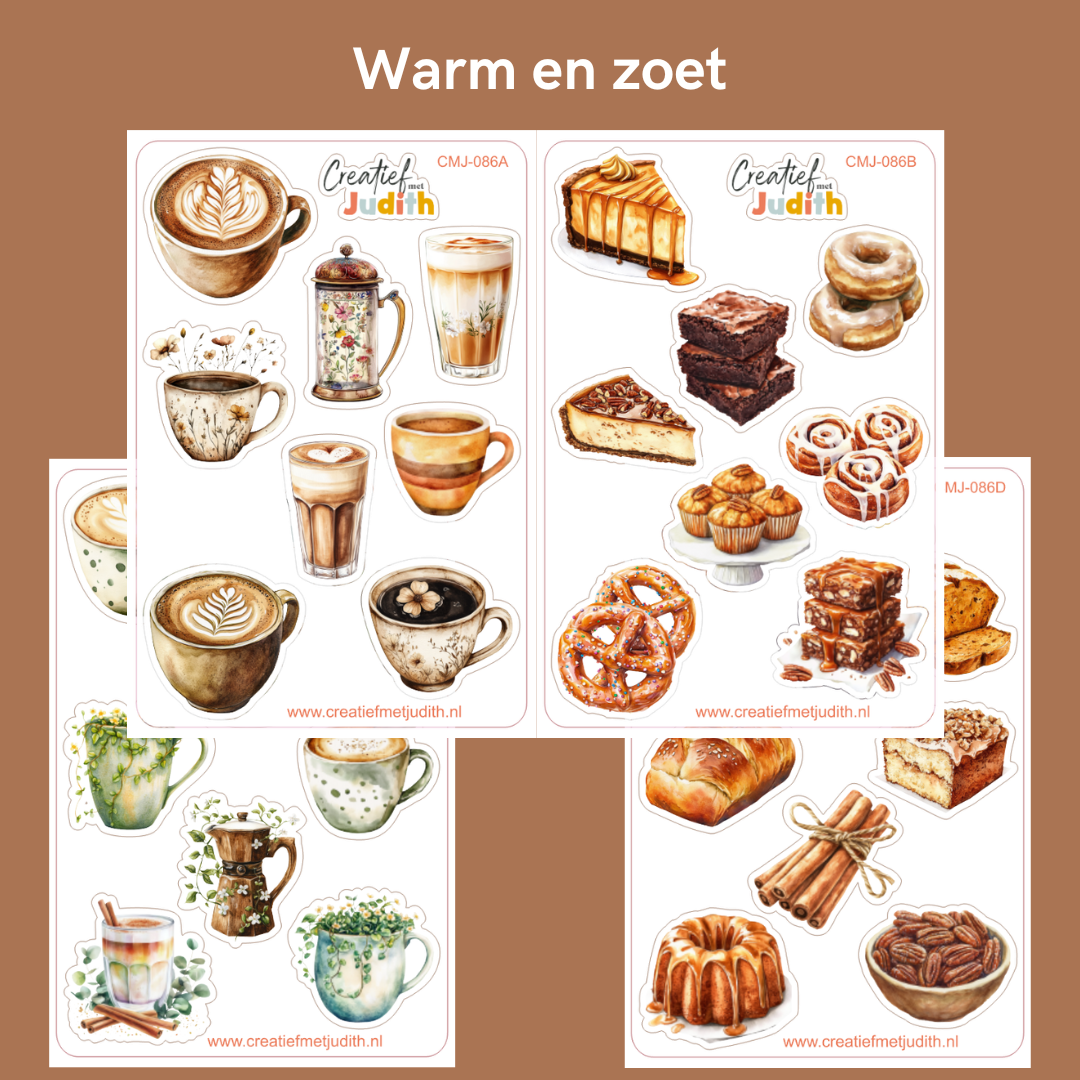 Warm en zoet stickervellen