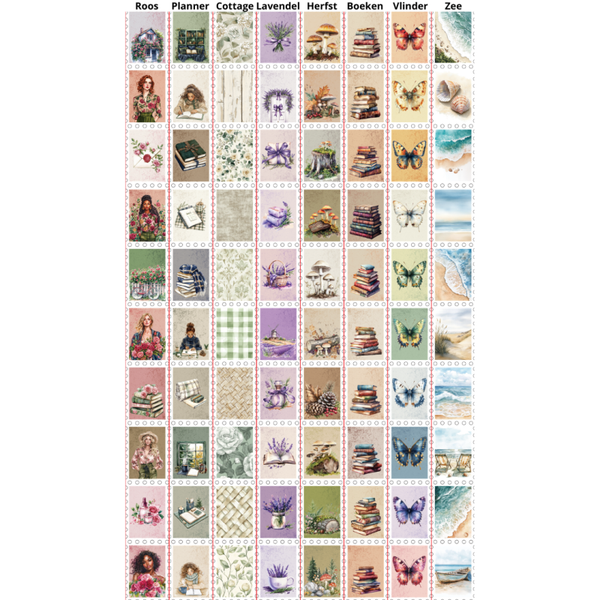 Postzegel Washi tape 8 soorten