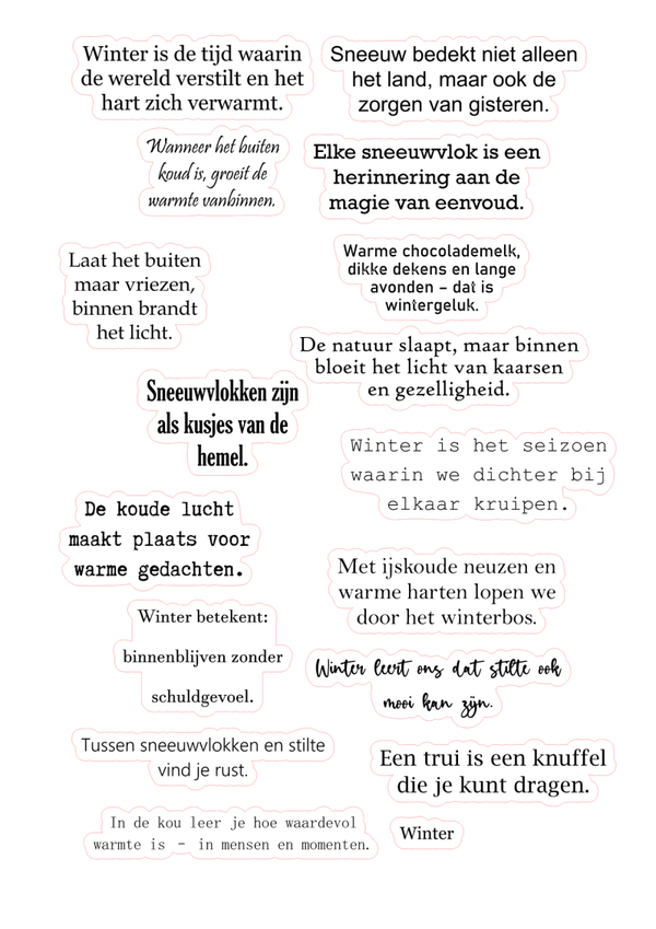 16st Winter quote stickers