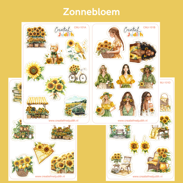 Zonnebloem stickervellen