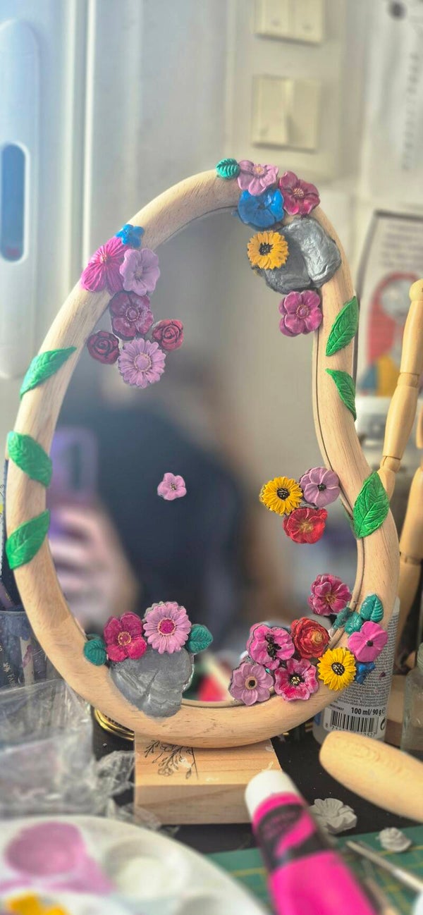 Miroir décoratif floral