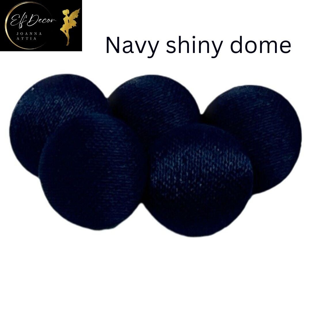 Navy satin covered buttons