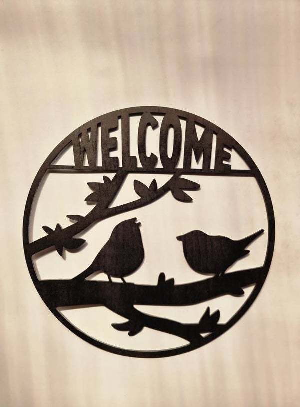 Wooden "Welcome" sign
