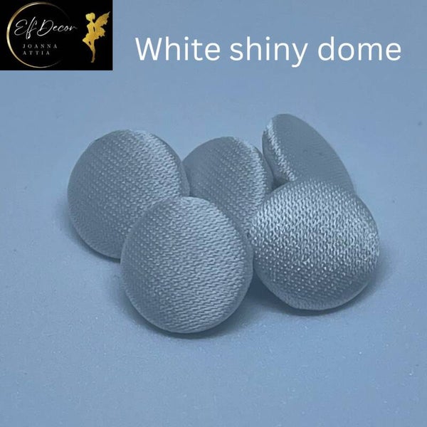 White satin covered buttons