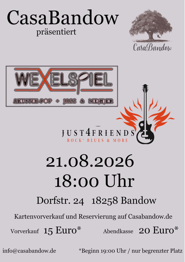 Wexelspiel und Just4Friends Live