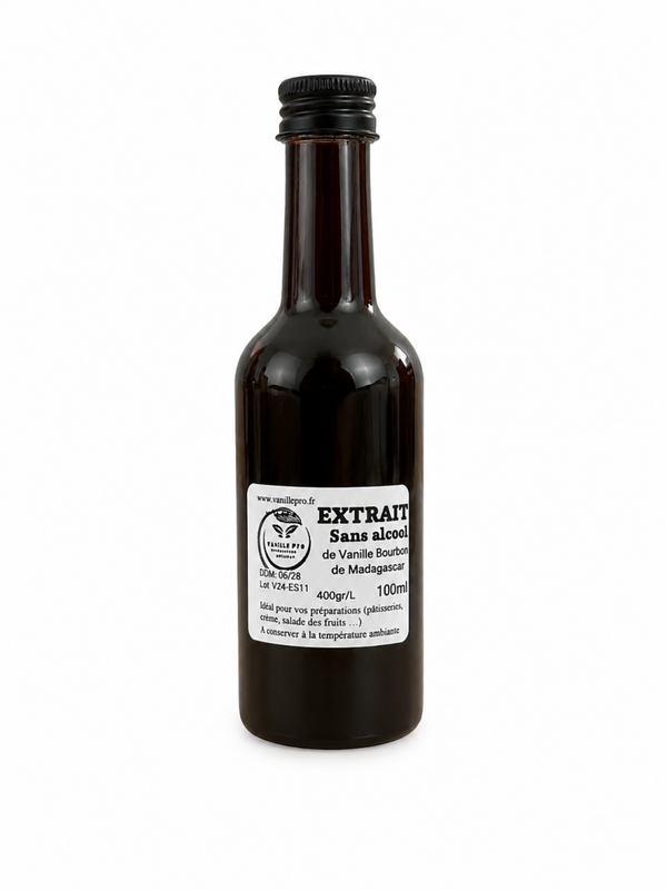 Extrait de Vanille Bourbon de Madagascar sans alcool 100ml