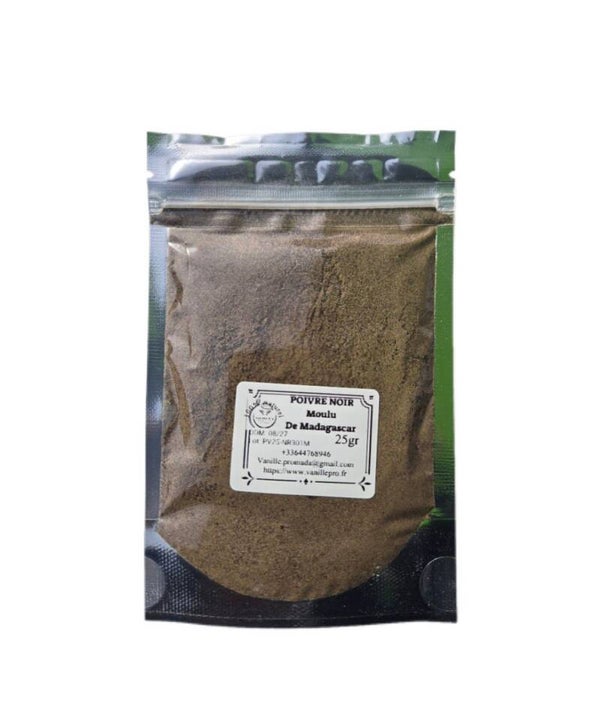 Poivre Noir moulu de Madagscar 25g
