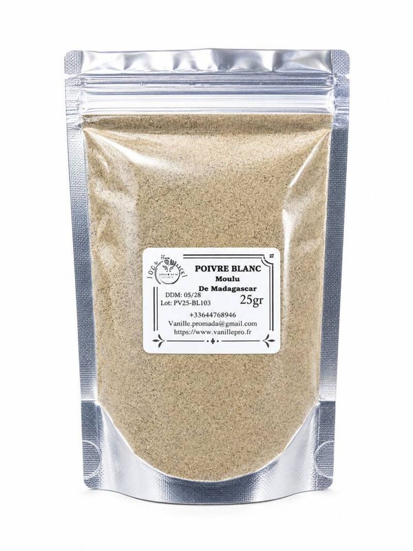 Poivre blanc moulue de Madagascar 25g