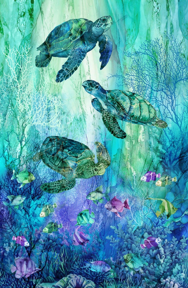 Northcott - Coral Reef - Turq Multi