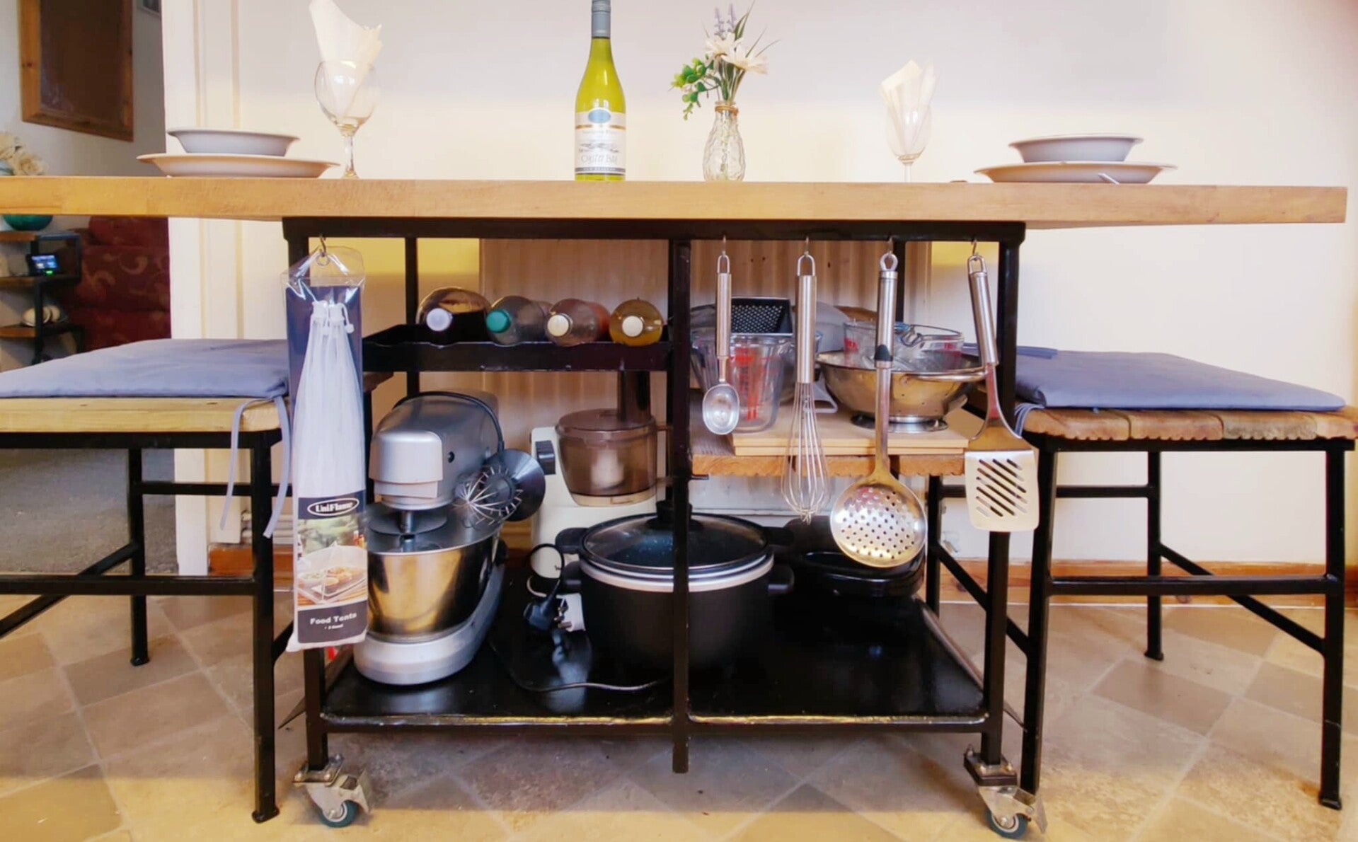 Solid Beech, Pine etc top Dining Room Table. Dimensions 900 x 500 x 800 mm H. Top shown is 1500 x 730 mm.