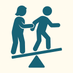 Afbeelding van twee personen met bewegingssymbolen als illustratie van fysiotherapie bij orthostatische tremor.